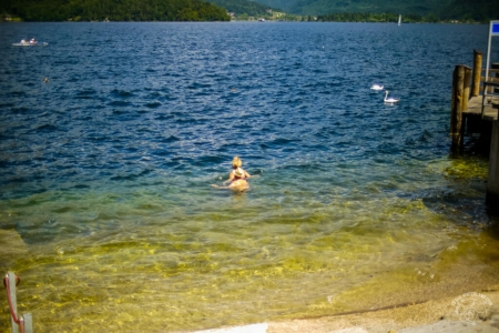 Hallstatt lake bathing