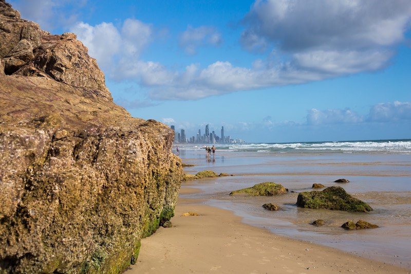 Burleigh Heads north blick auf surfers paradise goldcoast australien